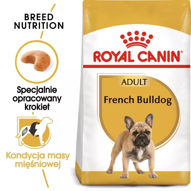 Dry dog food Royal Canin French Bulldog Adult 9 kg — pork, 26% protein, 18% fat