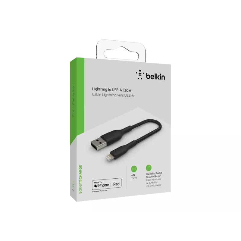 Cable Braided USB-Light ning 15cm black