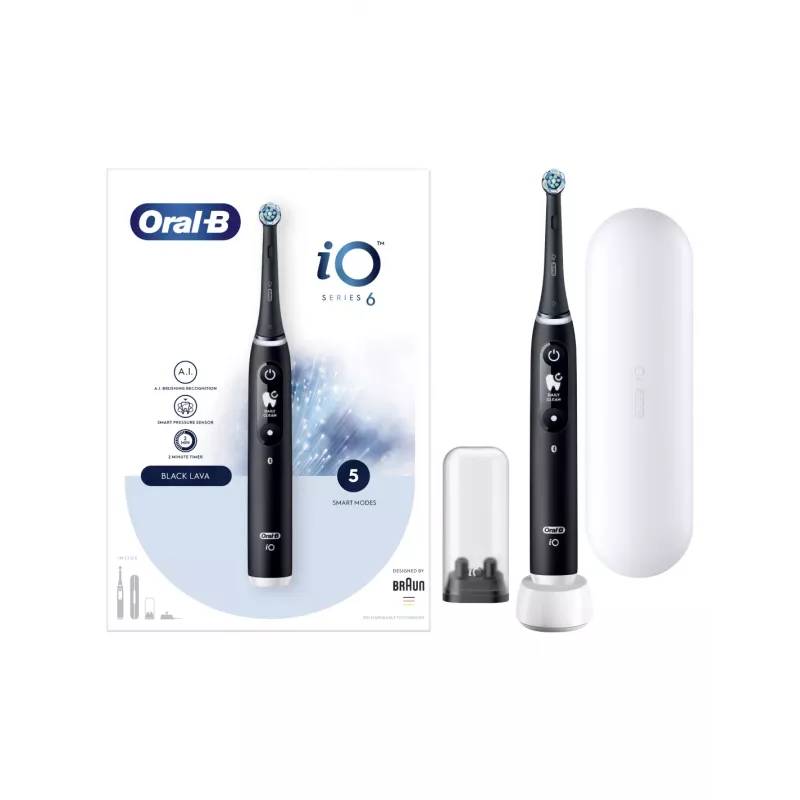 Oral B IO6 Electric Toothbrush with Bag Black Onyx