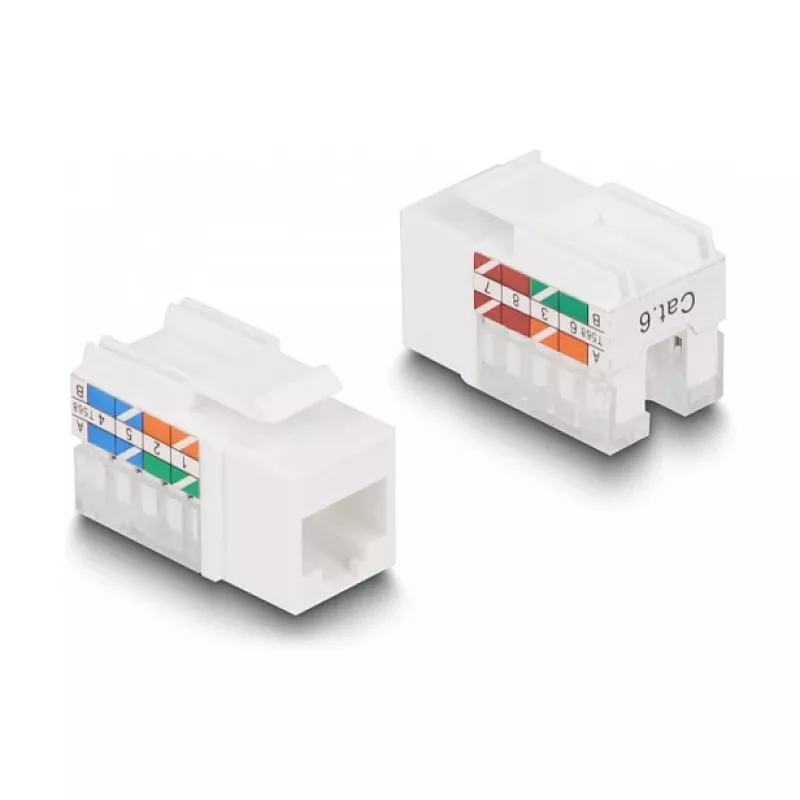 DeLOCK Keystone LSA Set RJ45 RJ11 Cat.6 black clip-on holder