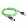 Network Cable DeLOCK M12 Cable A-coded 8 pin male to RJ45 male PUR (TPU) 1 m