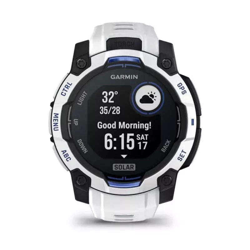 Smartwatch GARMIN Instinct 2 45 mm, MIP 0.9 inch (176×176), GPS, Solar, Silicone band Blue/White
