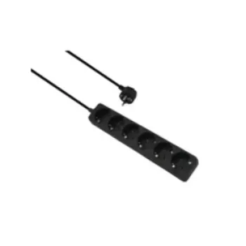 Power strip helos CLASSIC 6-socket, black, 1.5 m cable