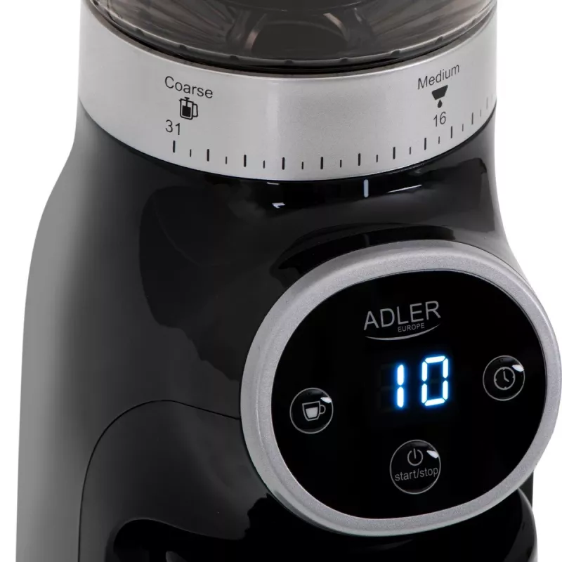professional coffee grinder, steel burrs, 31 grind settings, Café 90g/m, Adler, AD4450, 300, Black