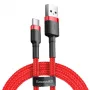 USB 2.0 A to USB-C cable Baseus CATKLF-B09 1m QC3.0 nylon braided red, fast charging and data sync