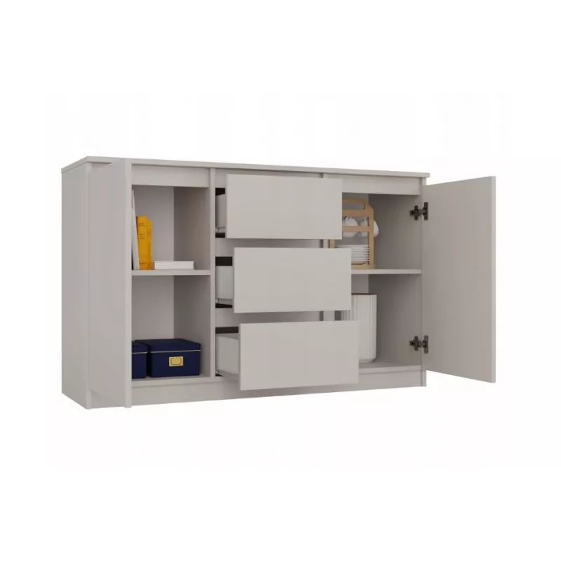 CHEST OF DRAWERS WITH 2 DOORS AND 3 DRAWERS, CASHMERE COLOUR