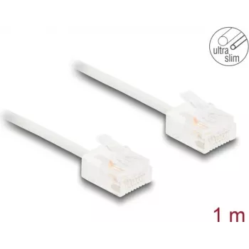 Network Cable DeLOCK RJ45 Cat.6 UTP Ultra Slim 1m White