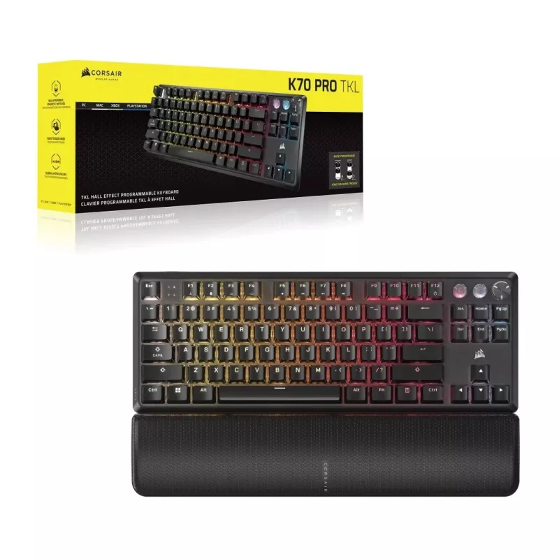 Mechanical Tenkeyless Keyboard CORSAIR K70 PRO TKL — RGB backlit, compact layout