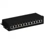 Wentronic Goobay CAT 6 Mini/Desktop Patch Panel, 12 Port, Black - STP Shielded, Black (69307)