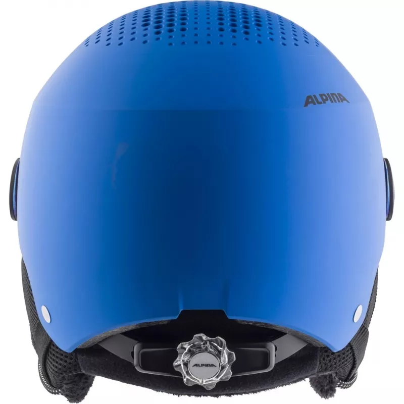 Helmet ALPINA ZUPO VISOR QLite — child ski helmet, hard shell, 54–58 cm, integrated visor, Run System Ergo Snow