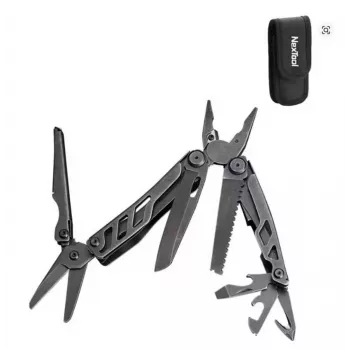 Multitool Nextool Mini FLAGSHIP NE20122 — 10-in-1 compact stainless steel multi-tool, black, 67×27×17 mm, 83 g