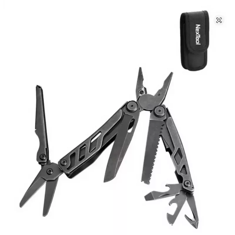 Multitool Nextool Mini FLAGSHIP NE20122 — 10-in-1 compact stainless steel multi-tool, black, 67×27×17 mm, 83 g