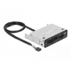 DeLOCK 91708 Card Reader USB 2.0 Internal Black Grey CF SD MicroSD