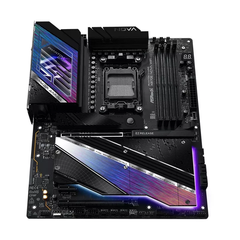 Motherboard ASROCK MK X870E NOVA WIFI AMD X870E Socket AM5 ATX, DDR5, 4x DIMM, 256GB, Wi‑Fi 7, BT 5.4, 5Gb LAN, PCIe Gen5 M.2