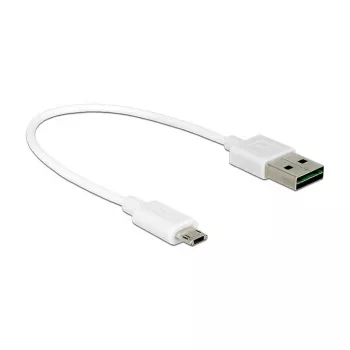 USB Cable DeLOCK 84805 USB 2.0 0.2m USB A Micro-USB B White