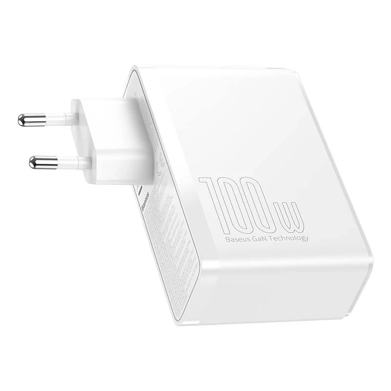 Travel Charger Baseus GaN2 Pro Quick 2x USB + 2x USB-C, 100W, EU (white)