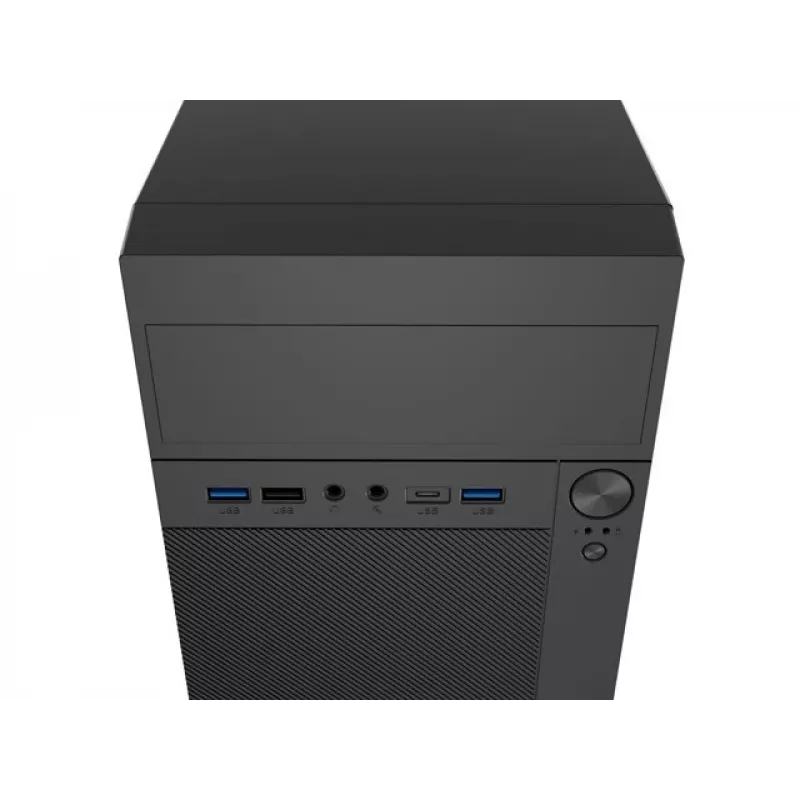 PC Case NATEC Helix Mini Tower Black — microATX/Mini-ITX, 3x3.5 inch + 5x2.5 inch, 33 cm GPU, USB-C/USB-A ports