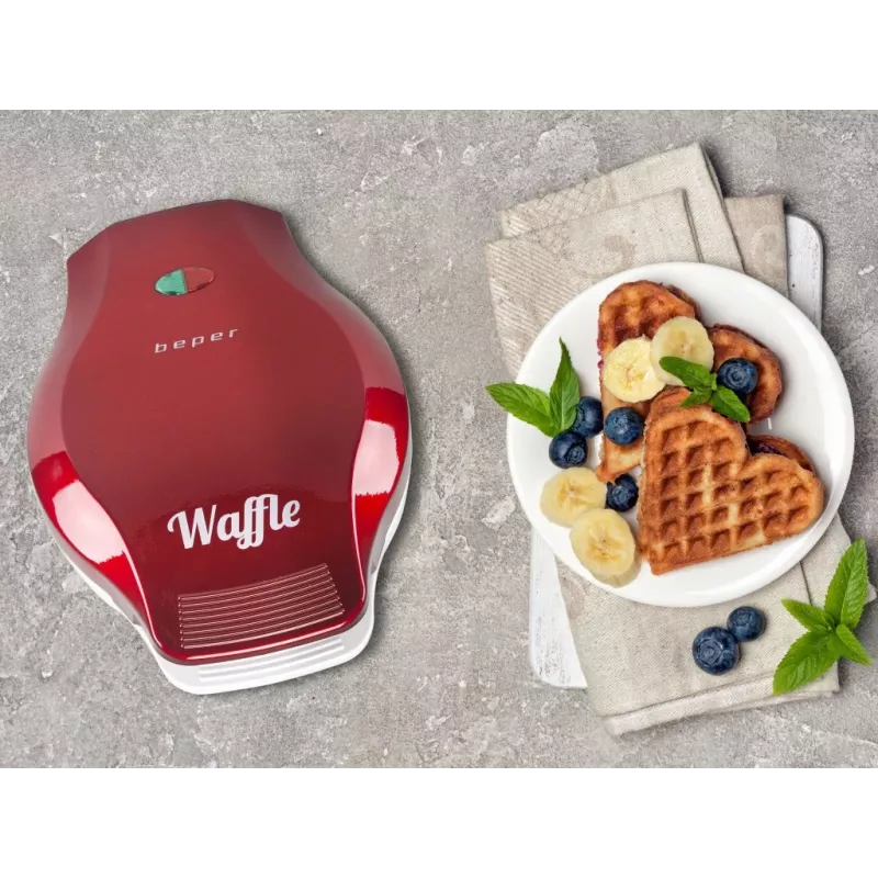 Beper BT.603Y Party Line Waffle Maker, 18 cm Non-Stick Plate