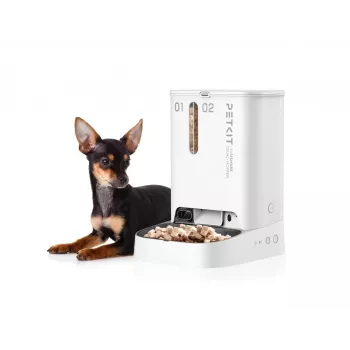 Automatic dual feeder/waterer PETKIT YUMSHARE P591 — ABS housing, white, universal for dogs and cats
