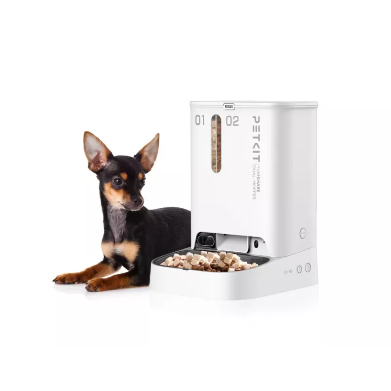 Automatic dual feeder/waterer PETKIT YUMSHARE P591 — ABS housing, white, universal for dogs and cats