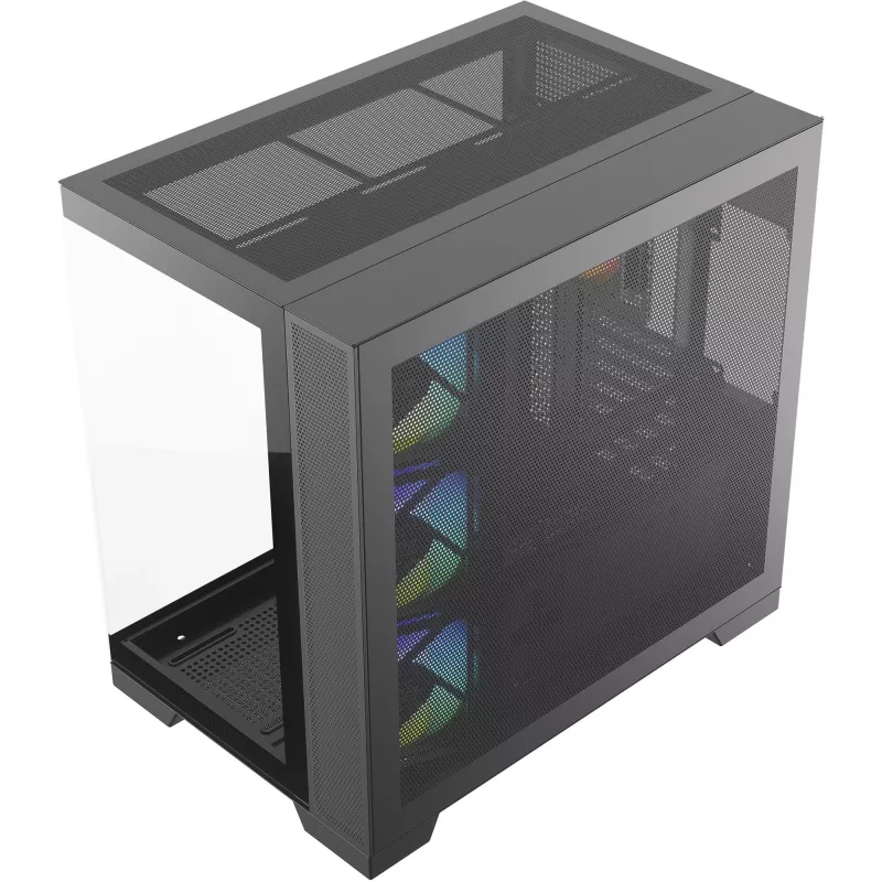 Silentware View A-RGB Black PC case VIEWBLACK — mid-tower chassis with A-RGB lighting