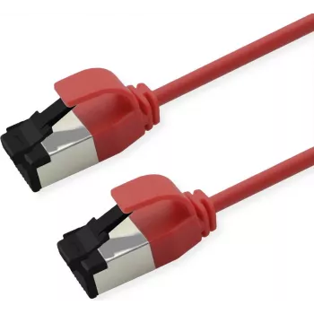 ROLINE S/FTP Patch Cable Cat.8.1, Slim, PoE, Red, 1m (21.15.3411)