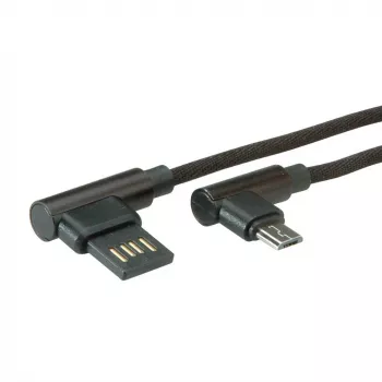 ROLINE USB 2.0 Cable, angled, Type A reversible - Micro B, ST/ST, black, 0,8 m (11.02.8720)