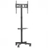 TV cart MACLEAN MC-949 for 32–55 inch TVs, VESA 75×75–400×400 mm, max load 25 kg, height 147–155 cm, storage shelf, black