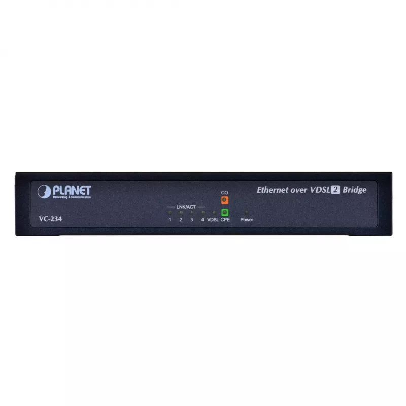 Network bridge PLANET VC-234 managed 4-port Fast Ethernet (10/100) rack-mount 1U, DC-in, 0.8 Gbit/s switching capacity
