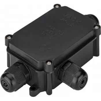 Wentronic Goobay IP-66 Schutzbox for Terminal Blocks PG9, Black - for safely connecting 3 cables (56660)