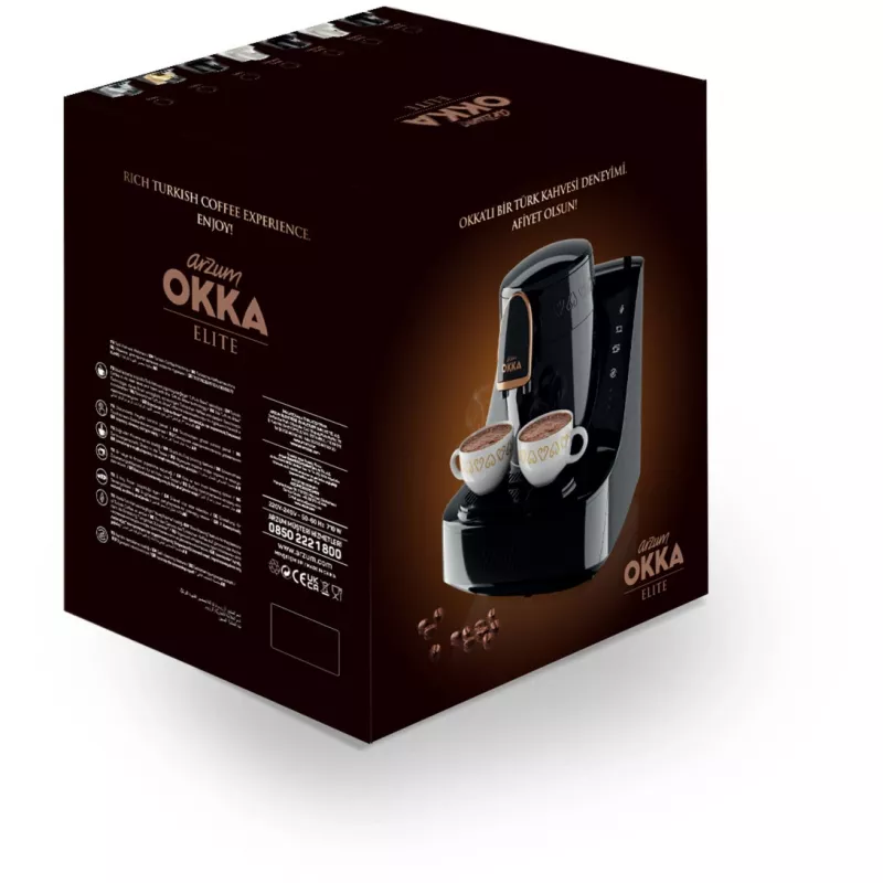 Okka Elite, moka coffee maker black/Copper, model 2025