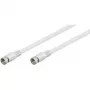 Wentronic Goobay SAT Connection Cable, 100% Shielded, White, 3.5 m - F-Plug F-Plug (27498)