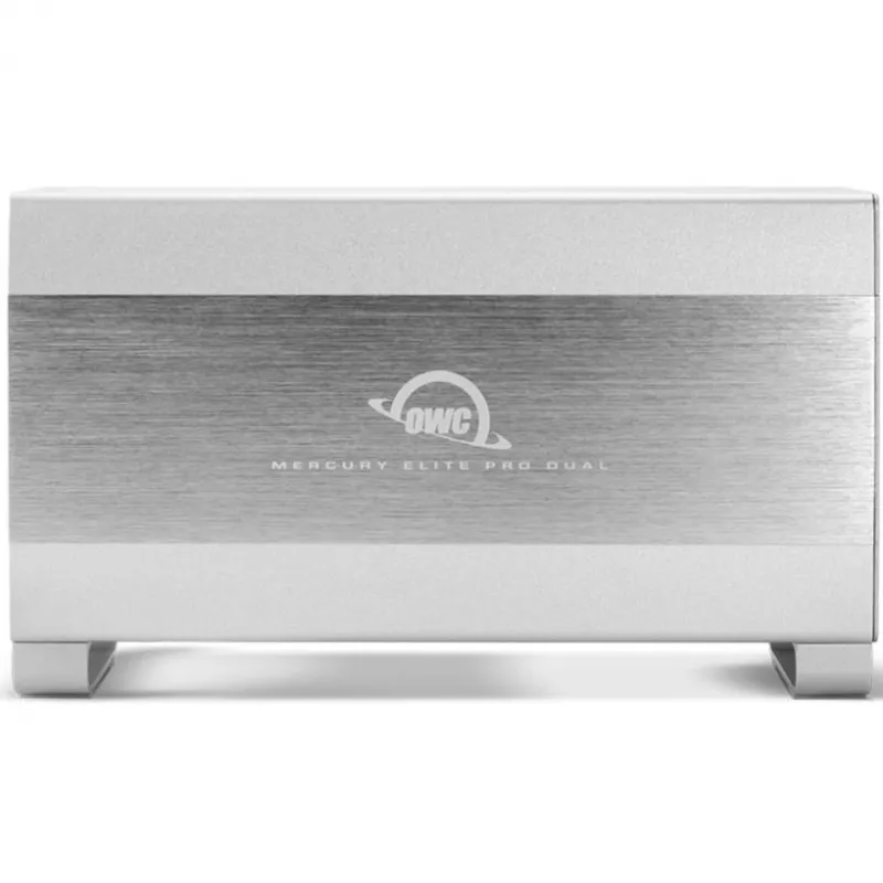 HDD enclosure OWC Mercury Elite Pro Dual White for 2× 3.5 inch SATA drives, RAID 0/1/SPAN, USB Type‑B
