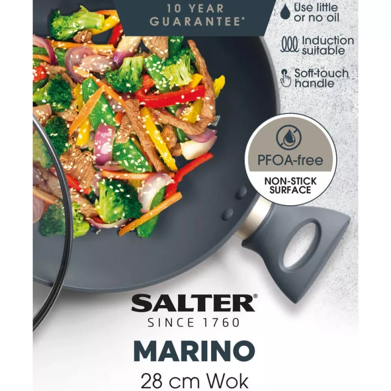 Wok pan Salter BW12267EU7 28 cm non-stick, induction compatible
