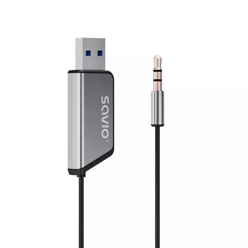 Savio TR-16 Transmitter AUX adapter with hands-free function, Bluetooth 5.3, Google Assistant/Siri