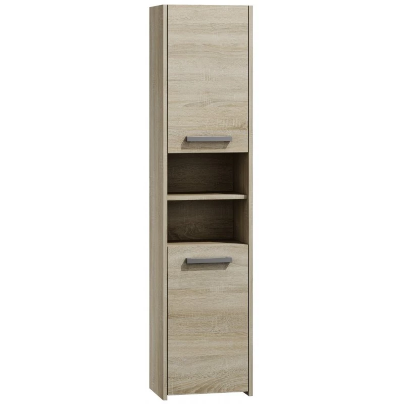 Bathroom storage cabinet top e shop S40 SONOMA — Oak frame, freestanding, 6 shelves, 400×300×1700 mm