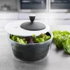 Salad spinner GEFU Rotare crank handle, capacity 3 L, plastic housing, black/white, dishwasher safe