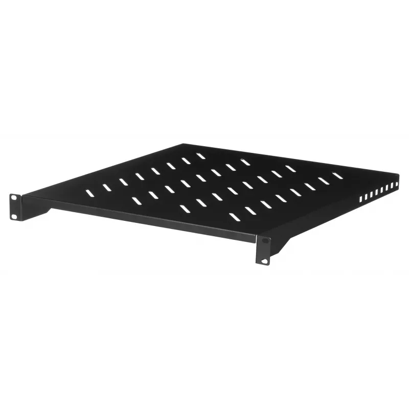 Rack shelf LANBERG AK-1005-B — 1U 19 inch rack shelf, 500 mm depth, 482.6×45 mm, black, 25 kg capacity