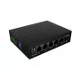 Network switch LANBERG ILFE-4P-1GE-1S-90 – unmanaged light industrial PoE, 4 ports (PoE), 1×GigE, 1×SFP, DIN-mount