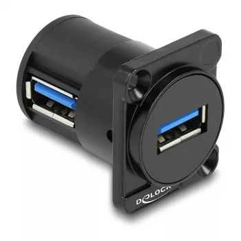 DeLOCK D-Type Module USB 2.0 Type-A female to female 90° angled