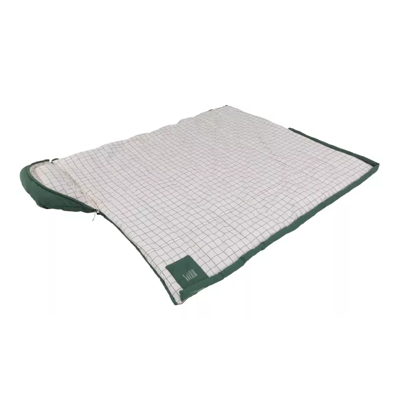 Sleeping bag Outwell Camper Prime semi-rectangular 900×2350 mm, max user height 200 cm, cotton/polyester, green