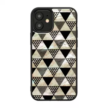 Protective phone case iKins for Apple iPhone 12 mini, pyramid texture, black
