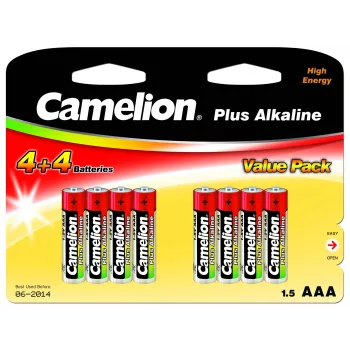 Alkaline AAA (LR03) batteries CAMELION 11044803 — pack of 8, single-use