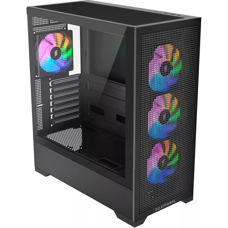 PC case Silentware Core 100 A-RGB Black — model CORE100BLACK, A-RGB lighting, mid-tower form factor