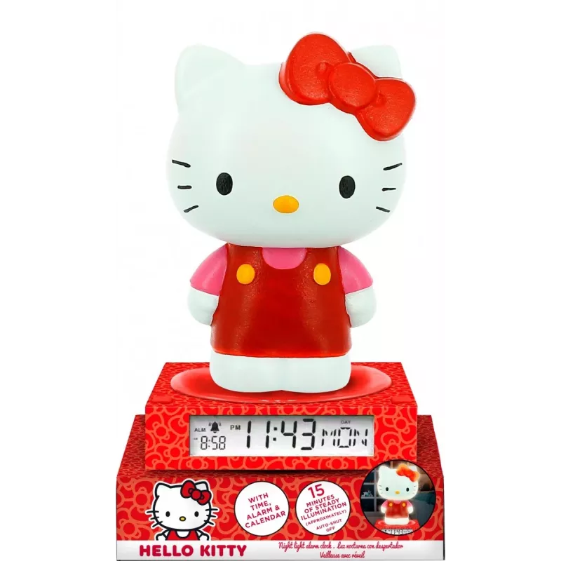 3D night lamp Kids Euroswan HK50198 with Hello Kitty design and built-in alarm clock