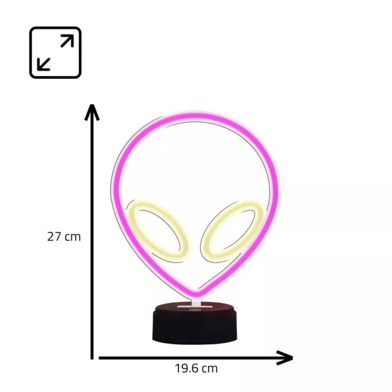 Table lamp MANTA SNL86PK Style Neon Lights UFO Pink – decorative neon-style pink lamp