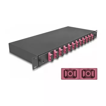 Fibre optic splice enclosure DeLOCK 67008 Black Metal 482x220x44mm