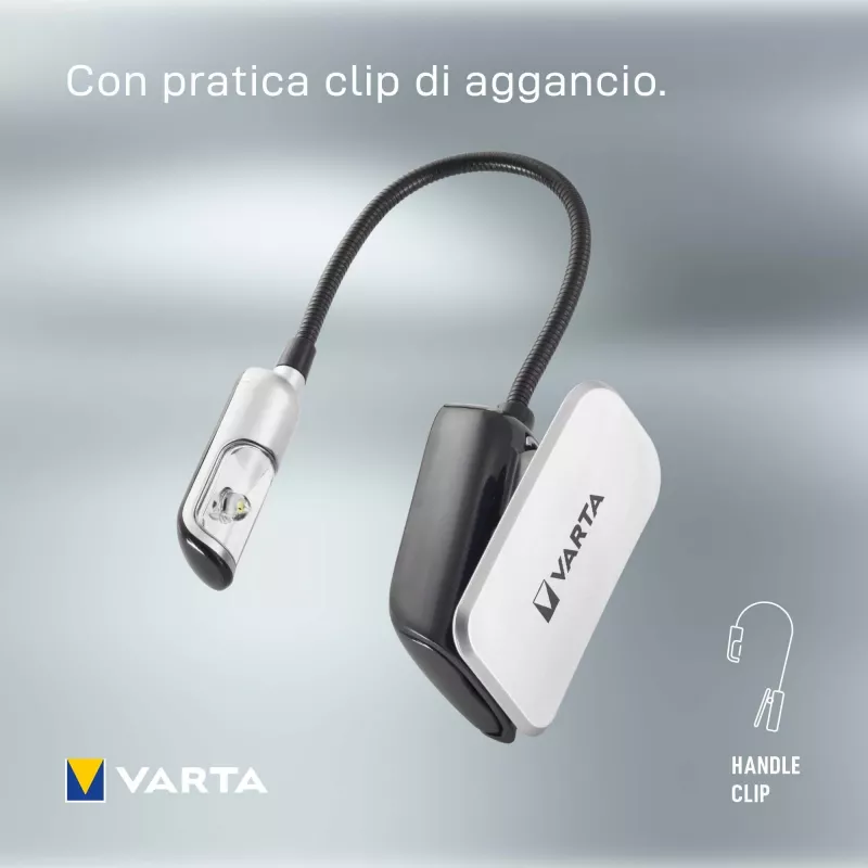 Varta 16618 - Clip Flashlight - Black - Silver - Plastic - LED - 1 lamps - 9 lm