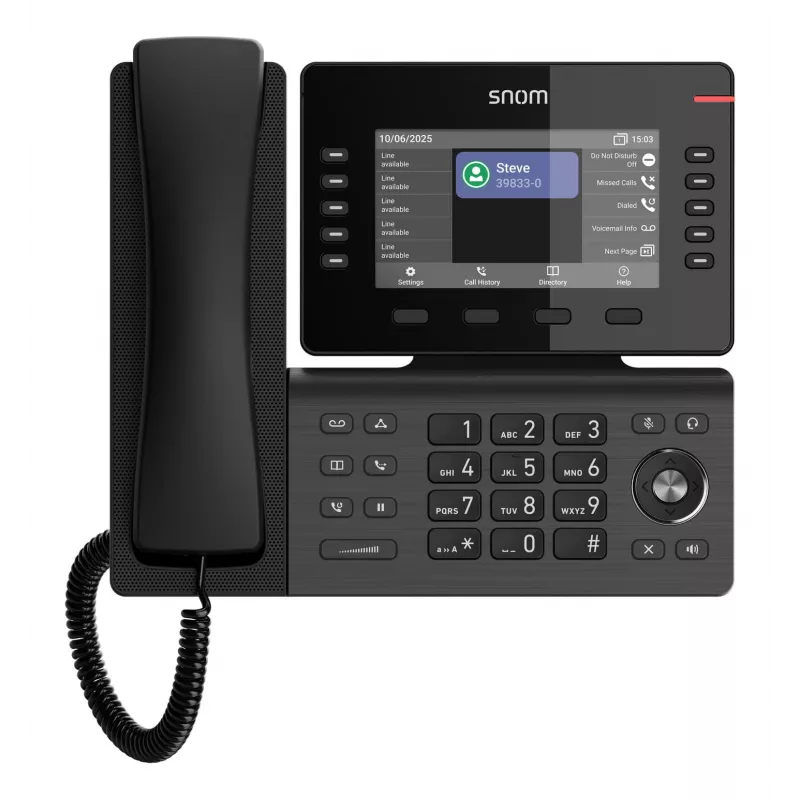 IP phone Snom D815WB Black — 5 inch IPS display, Gigabit Ethernet, Wi‑Fi 802.11n/ac, PoE, Bluetooth
