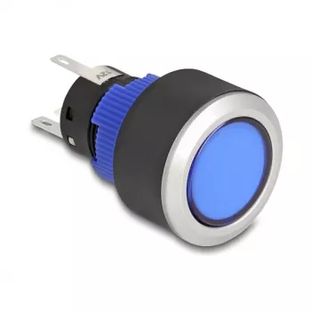 Push Button DELOCK 22049 22 mm, 5× solder terminals, panel mount